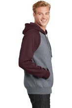 Load image into Gallery viewer, Custom Printed Raglan Colorblock Pullover Hooded Sweatshirt Add Your Logo or Text - Jittybo's Custom Clothing & Embroidery