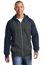 Load image into Gallery viewer, Custom Embroidered Raglan Colorblock Full-Zip Hooded Fleece Jacket Add Your Logo or Text - Jittybo's Custom Clothing & Embroidery