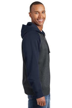 Load image into Gallery viewer, Custom Embroidered Raglan Colorblock Full-Zip Hooded Fleece Jacket Add Your Logo or Text - Jittybo's Custom Clothing & Embroidery