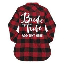 画像をギャラリービューアに読み込む, Custom EMBROIDERED Ladies PLAID Flannel ADD YOUR LOGO OR TEXT / Bridesmaid plaid shirt - Jittybo's Custom Clothing & Embroidery