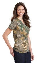 画像をギャラリービューアに読み込む, CUSTOM Embroidered Outdoors Realtree Ladies V-Neck T-Shirt - Jittybo's Custom Clothing & Embroidery