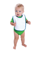 画像をギャラリービューアに読み込む, Custom Printed Rabbit Skin Infant Contrast Trim Terry Bib Add Your Logo or Text - Jittybo's Custom Clothing & Embroidery