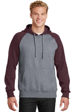 Load image into Gallery viewer, Custom Printed Raglan Colorblock Pullover Hooded Sweatshirt Add Your Logo or Text - Jittybo's Custom Clothing & Embroidery