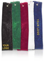 Charger l'image dans la galerie, Custom Embroidered Grommeted Tri-Fold Golf Towel Add Your Logo or Text - Jittybo's Custom Clothing & Embroidery