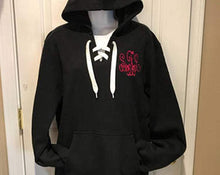 Load image into Gallery viewer, Custom Embroidered Lace Up Pullover Hooded Sweatshirt - Jittybo's Custom Clothing & Embroidery