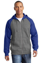 Load image into Gallery viewer, Custom Embroidered Raglan Colorblock Full-Zip Hooded Fleece Jacket Add Your Logo or Text - Jittybo's Custom Clothing & Embroidery