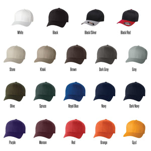 Custom Flexfit / Flex Fit 6277 Curved Bill / Personalized Embroidery / Your Custom Hat / Flexfit Baseball Caps / Embroidered Hats / Custom - Jittybo's Custom Clothing & Embroidery