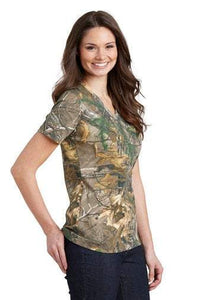 CUSTOM Embroidered Outdoors Realtree Ladies V-Neck T-Shirt - Jittybo's Custom Clothing & Embroidery
