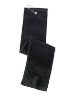 Lade das Bild in den Galerie-Viewer, Custom Embroidered Grommeted Tri-Fold Golf Towel Add Your Logo or Text - Jittybo&#39;s Custom Clothing &amp; Embroidery
