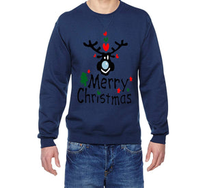 Christmas Ugly Sweater (Merry Christmas Reindeer) - Jittybo's Custom Clothing & Embroidery
