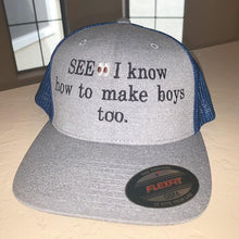 画像をギャラリービューアに読み込む, Custom Embroidered Flexfit Trucker Hat Add your logo or text - Jittybo&#39;s Custom Clothing &amp; Embroidery
