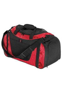 Custom EMBROIDERED Small TwoTone Duffel Bag ADD YOUR LOGO OR TEXT - Jittybo's Custom Clothing & Embroidery