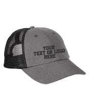 Lade das Bild in den Galerie-Viewer, CUSTOM Embroidered Hemp Washed Soft Mesh Trucker Hat - Jittybo&#39;s Custom Clothing &amp; Embroidery
