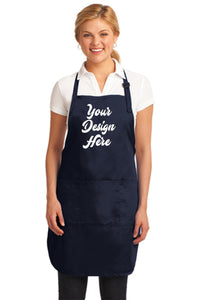 Custom Embroidered Full-Length Apron with Stain Release Add Your Logo or Text - Jittybo's Custom Clothing & Embroidery